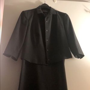 Pinstripe bolero long skinny skirt Tahari suit